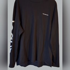 Calvin Klein Black Long Sleeve Tee with Logo XL